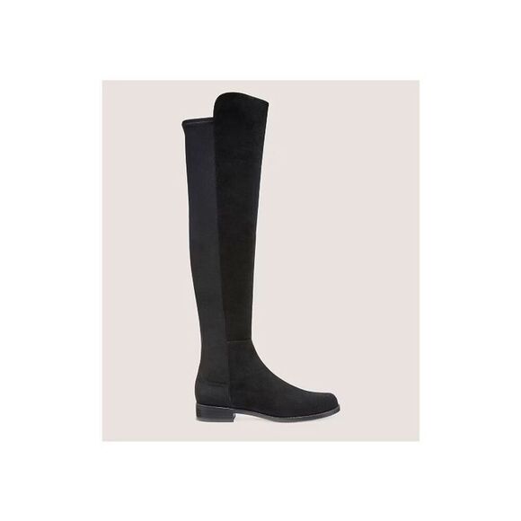 New Stuart Weitzman 5050 Black Suede Iconic Over The Knee Stretch Boots NEW Size - Picture 3 of 8